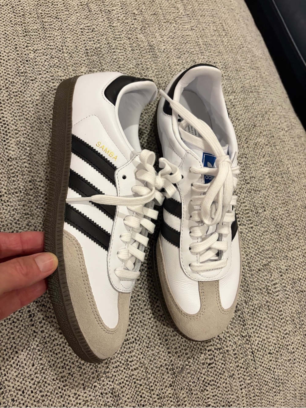 Adidas Samba OG White & Black Leather Sneakers women’s size 8.5 NEW